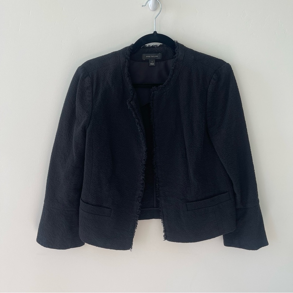 Ann Taylor Black Textured Blazer